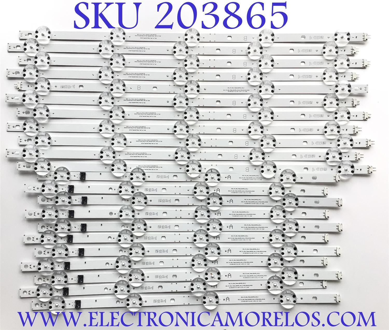 KIT DE LEDS ORIGINAL PARA TV LG 22 PIEZAS / NUMERO DE PARTE EAV65034601 / EAV65034701 / SSC_Y21_SLIM_TRIDENT_86UP80_LGD_A / SSC_Y21_SLIM_TRIDENT_86UP80_LGD_B / 86UP80_LGD_A_PTN8_REV01 / 86UP80_LGD_B_PTN8_REV01 / PANEL NC860TQF- AAKH3 / MODELO 86UQ8000AUB